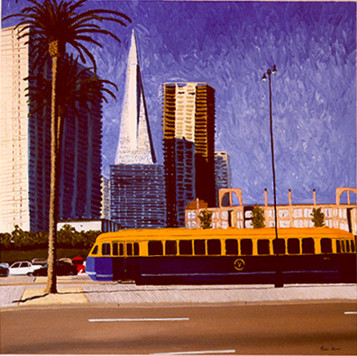 "Streetcar with Buildings" 54"X54"